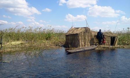 Fishing camp in an African village